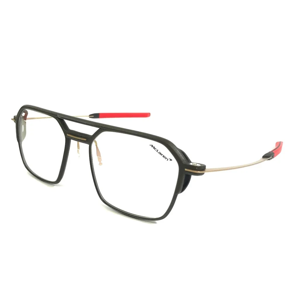 McLaren Eyeglasses Frames MLMAGO01 C02 Matte Black Gold Full Rim 54-18-145